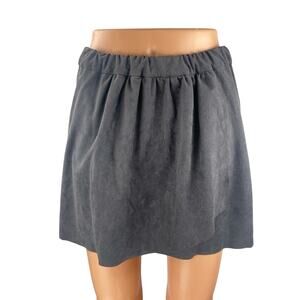 Aritzia Wilfred Free Nescher Women's Gray Faux Suede Wrap Mini A-Line Skirt XS